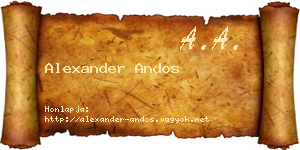 Alexander Andos névjegykártya